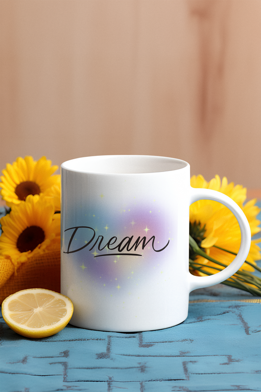 Dream Rainbow Heart Ceramic Mug, 11oz